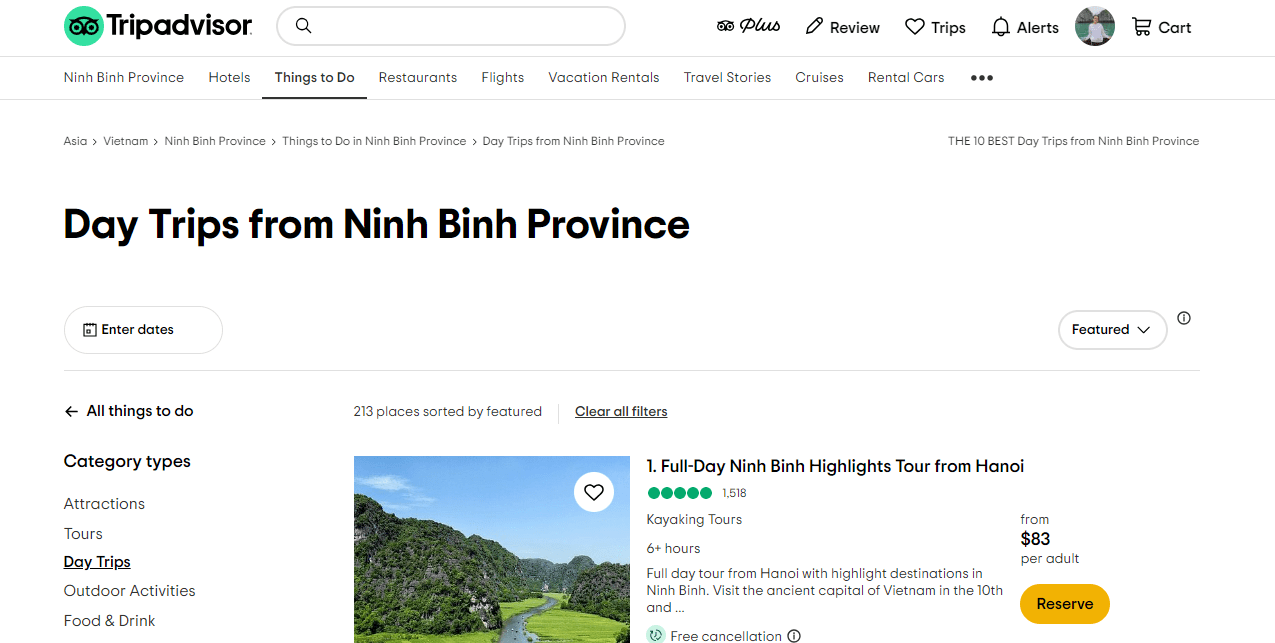 How to book ninh binh tour packages online