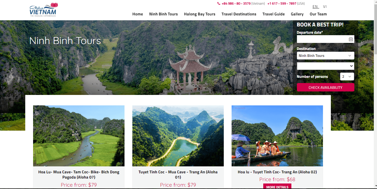 Popular tour operators offering ninh binh packages